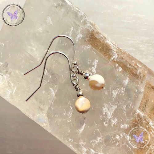 Classical Mother Of Pearl Silver Earrings